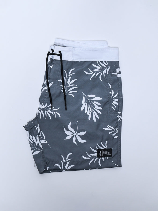 Boardshort Floral Cinza