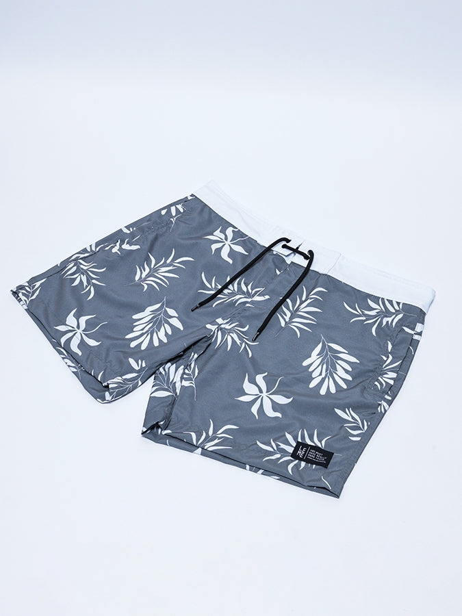 Boardshort Floral Cinza