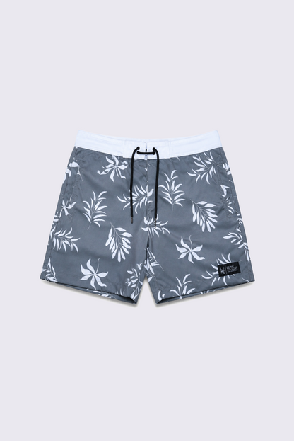Boardshort Floral Cinza