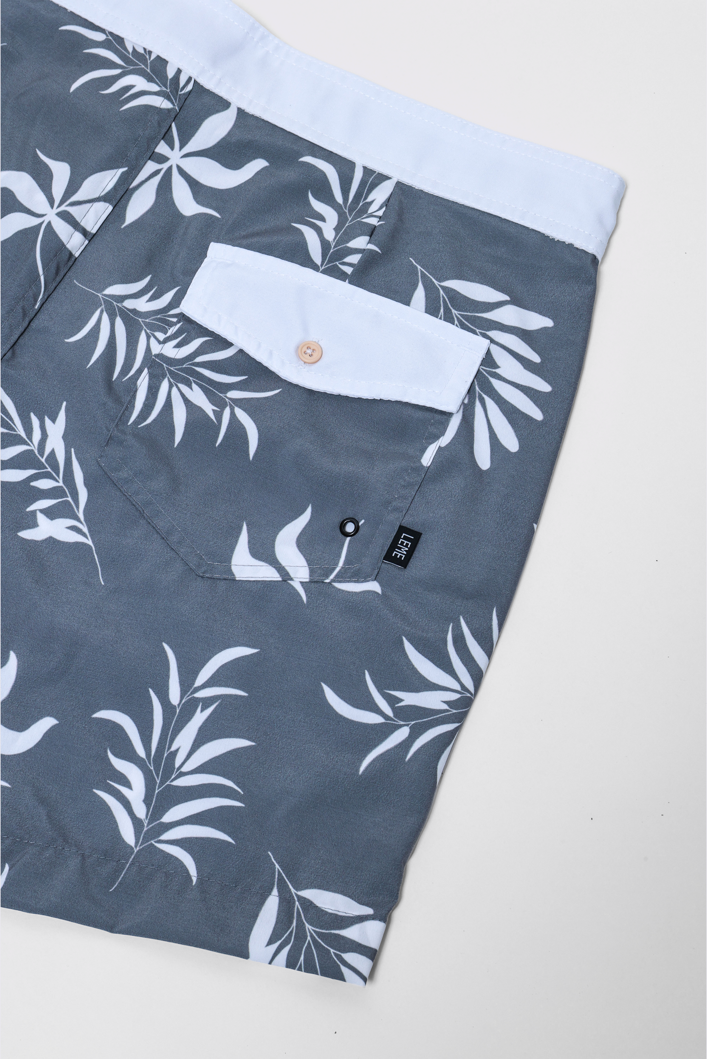 Boardshort Floral Cinza