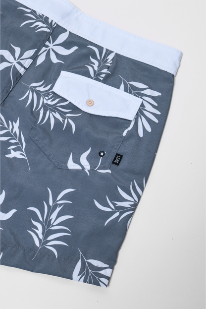Boardshort Floral Cinza