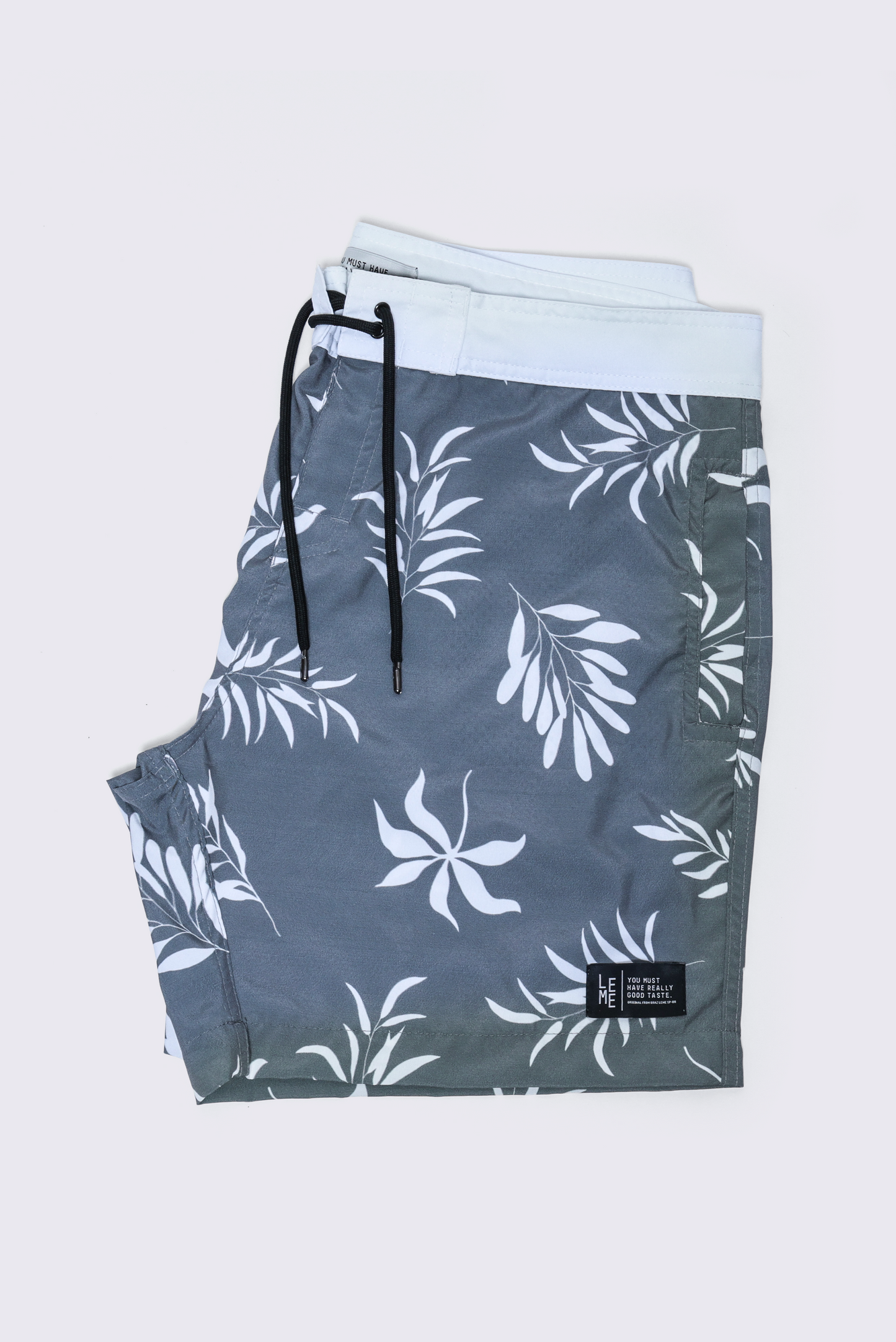 Boardshort Floral Cinza