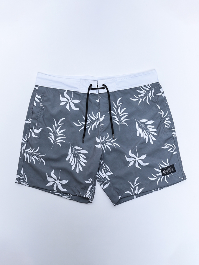 Leme - Boardshort Floral Cinza